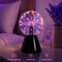 Boule de plasma LED en verre USB 5V à activation vocale, lumière violette, décoration de nuit pour chambre et bureau, cadeau créatif, vente en gros, décorations pour la maison