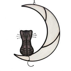 Atrapasol de acrílico con forma de luna, personalizado en memoria de tu perro, regalo de condolencia por la pérdida de un mascota, adorno arcoíris para madres de gatos que duermen por la pérdida de su mascota. - Product Image 3