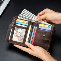 Dompet Kulit Pria Model Tipis dan Ramping, Desain Kustom, Terlaris, Modis, dan Berkualitas Tinggi