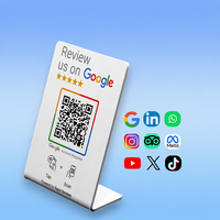 Support personnalisé en PVC acrylique pour avis Google et menu avec QR code NFC