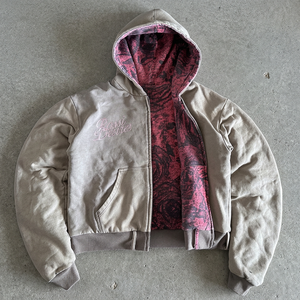 Sweat à capuche zippé 350 GSM 100 % coton avec broderie 3D, coupe oversize, style streetwear, épais, pour l'automne, personnalisable OEM ODM - Product Image 3