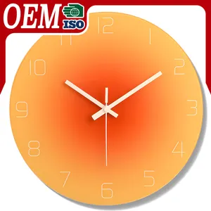 30cm Nordic sunset home decoration wall clock Custom silent modern light luxury tempered glass wall clock