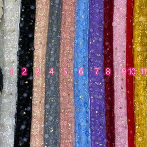 Cổ Điển Tăng Hạt Thêu Phong Cách Cô Dâu 3D Pháp Ren Váy Cưới Hoa Mô Hình Thiết Kế Kim Loại Sequin Dây - Product Image 4