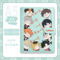Carnets A5 Papeterie Haikyuu Hinata Shoyo Imprimé Lignes Rayées Papier Détachable Artisanat Écriture Anime Carnet à Boucle en Cuir