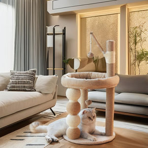 Pohon kucing kustom pabrik tempat tidur kucing kayu berkelanjutan terintegrasi dengan garuk Sisal dan rangka panjat Tanpa Remah tempat tidur kucing - Product Image 6