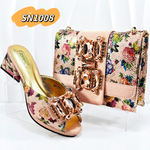Meilleures ventes Designer Chaussures Design Chaussures et <span class=keywords><strong>sacs</strong></span> africains assortis au Nigeria Party PU Material Shoes 2019 - Product Image 2