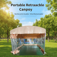 Petite tente de jardin préfabriquée, imperméable et mobile avec éclairage, structure en acier rétractable pour événements en plein air
