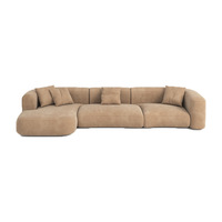 Sofa tiga orang minimalis Modular Modern Italia Sofa Bidang tiga orang kain Jepang ringan mewah waby-sabi sudut Sofa besar