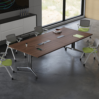 Table de conférence moderne en bois massif - Meuble de bureau multifonctionnel écologique réglable pour la maison, le bureau, la salle à manger et l'école