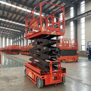 Ce ISO 10m làm việc Chiều cao Scissor Lift manlifts cho công việc không khí Scissor 12M Lift với jack cắm trên con lăn bài hát