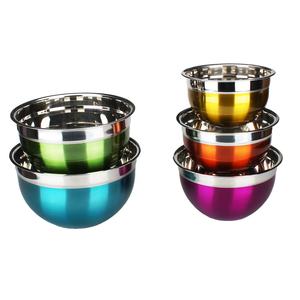 Lot de 5 bols à mélanger et à préparer pour repas sains en acier inoxydable poli miroir - Product Image 2