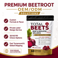 OEM ODM Marque Privée Bonbons Mous de Betterave 60 Unités au Total Betterave CoQ10 Saveur Grenade et Baies Soutien Circulation et Bien-être