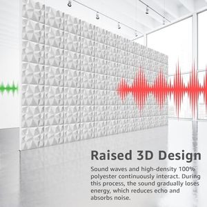 Art3d 20-Pack <span class=keywords><strong>3d</strong></span> Witte Akoestische Panelen 11.8 \ "X11.8 \" Diamant Ontwerp Geluiddicht Accent Muur En Speelpanelen Voor Woonkamer - Product Image 5