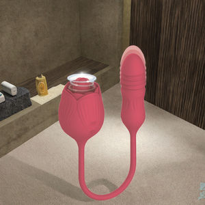 Vibromasseur réaliste à 10 vitesses, pulsations télescopiques, succion, rose, rechargeable par USB, 100% étanche, en latex pour femmes - Product Image 3