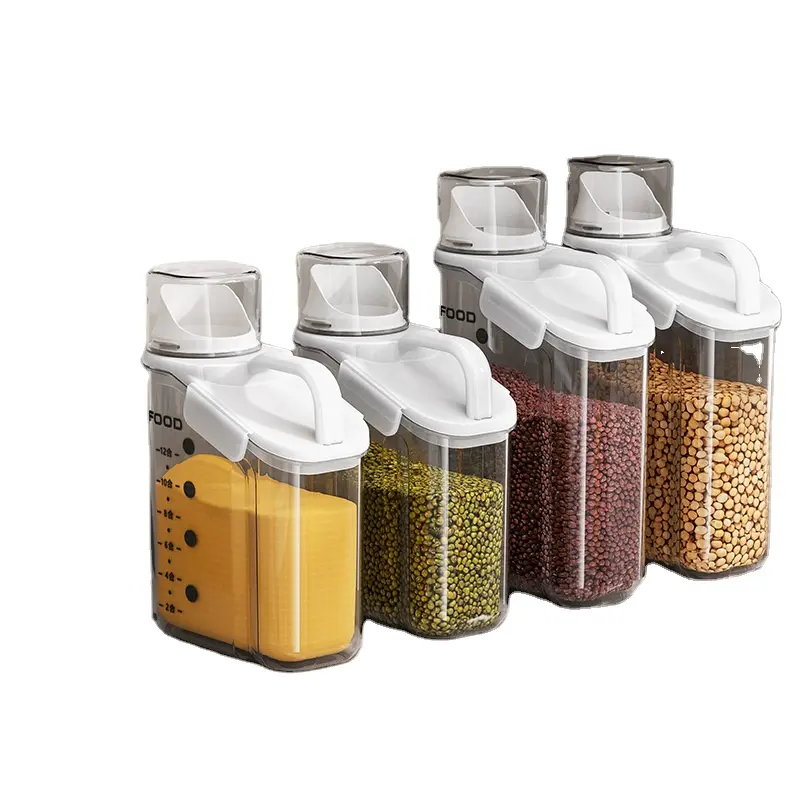 PET Plastic Kitchen Food Organizer Feuchtigkeit beständiger Versiegelung behälter Getreide vorrats behälter mit Deckel