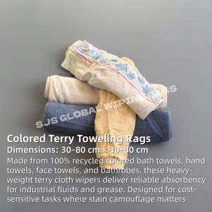 Toallas Absorbentes 100% Algodón, Paños de Limpieza de Colores, Recortes Reciclados, Paños de Limpieza Reciclados - Product Image 2