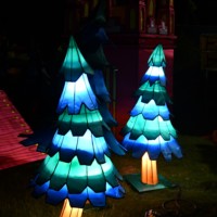 Linternas LED de Seda Chinas Impermeables con Formas de Plantas, Decoraciones para Festivales al Aire Libre, Halloween/Día de Acción de Gracias/Navidad/Año Nuevo