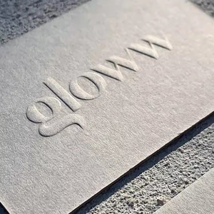 Grosir kustom logo mewah matte bahan daur ulang kertas emboss desboss dicetak bisnis kartu terima kasih - Product Image 6