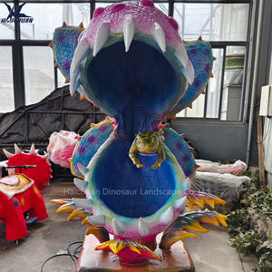 Jardin botanique Attraction grandeur nature fleur carnivore artificielle Animatronic Piranha plante monstre pour parc à thème extérieur - Product Image 2