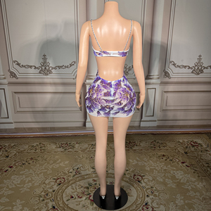 ZD Mini Purple Gold Luxury Dress Floral Rhinestone Edition, diseñado para fiestas <span class=keywords><strong>de</strong></span> baile electrónico y espectáculos <span class=keywords><strong>de</strong></span> baile. - Product Image 2