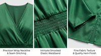 Robe longue d'été pour femme, col en V, taille naturelle, manches courtes, unie, fendue, tissée, élégante, usage quotidien, fabrication OEM ODM, fournisseur