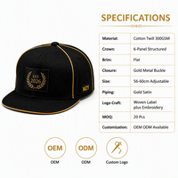 . Casquette de luxe en sergé imprimé et brodé sur mesure, avec fermeture snapback, pour événements d'équipe et anniversaires
