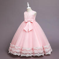 Nouvelle robe de princesse pour fille, ODM, enfants de 7 à 8 ans, luxueuse, mignonne, brodée de fleurs, à plusieurs couches, en tulle, à manches lanternes