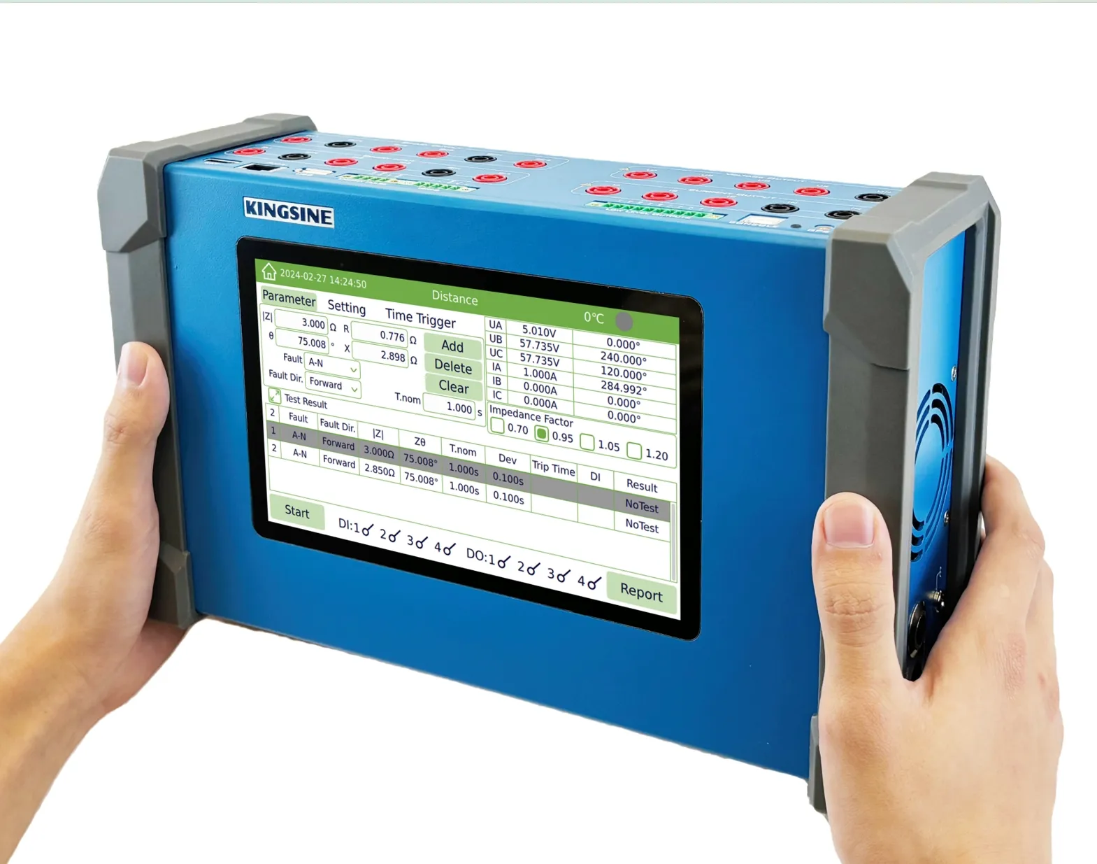 Kingsine portable test equipment with large LED/LCD backlit touchscreen KFA310 protective relay test kit