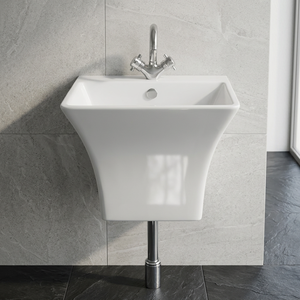 Designer White Oval Ceramic Wall Hung Wash Basin Bathroom Hand Wash Sink for Hotel Commercial Project Wholesale - Product Image 2