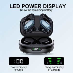 BX17 Gaming TWS 5.4 Stereo Earphone Tahan Air Olahraga In-Ear Nirkabel Peredam Kebisingan Headphone Layar Digital Latensi Rendah - Product Image 3