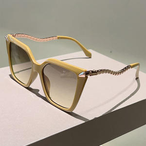 Lunettes de soleil surdimensionnées à effet œil de chat, avec verres dégradés, branches en chaîne de <span class=keywords><strong>serpent</strong></span>, grandes lunettes de soleil - Product Image 4