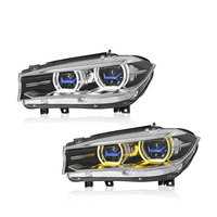 Pour BMW 2014-2018 X5 Ensemble de phares F15 Modifié Haut de gamme Laser LED Double couleur Angel Eye Feux de jour