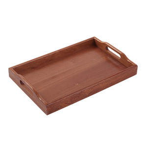 Rectangular Beechwood <b>Tea</b> <b>Tray</b> With Black Walnut Handles For Serving Teacups And Dishes Hotel Coffee <b>Tea</b> Use - Product Image 5