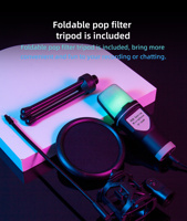 Microfono a Condensatore USB RGB SF-666R per Gaming - Cablato, con Cancellazione del Rumore, Leggero, per Uso Professionale e Didattico, Spedizione Rapida