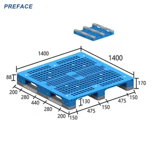 1400x1400x170mm 40x48 כבד חיזק פתוח סיפון hdpe אירו תעשייתי מחסן לשימוש חוזר פלסטיק מזרן מחיר