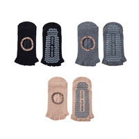 Chaussettes cinq doigts personnalisées en coton à dos ouvert, antidérapantes avec semelle adhérente, pour la gym, la danse, le saut, le Pilates et le yoga, pour femmes