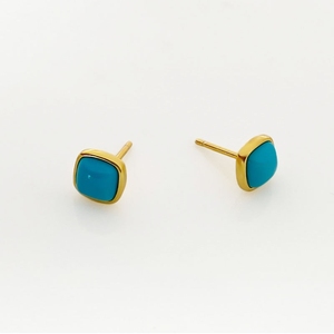 2025 nouveau Style Turquoise carré boucles d'oreilles classique géométrique émeraude coupe diamant bon prix usure quotidienne pour les fêtes - Product Image 6
