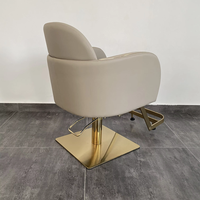 Petite chaise de salon de coiffure rotative à base carrée en or de luxe Chaise de coiffeur réglable moderne pour salons de beauté à vendre