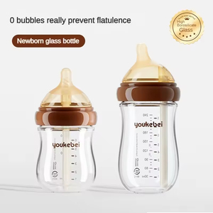 Biberón de Vidrio Resistente al Calor, Libre de BPA, con Tetina para Recién Nacidos, Anti-Cólicos, con Pajita, Venta al Por Mayor, Personalizado, OEM, ODM - Product Image 1
