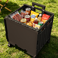 Chariot pliable robuste en plastique à 4/8 roues, idéal pour les courses, les paniers d'extérieur et la cuisine – Vente directe usine