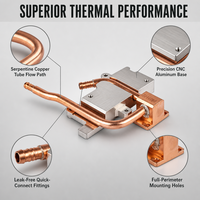 Bloc de refroidissement à eau en aluminium CNC personnalisé avec tube en cuivre intégré, plaque froide liquide pour équipement laser haute puissance, chargeur EV