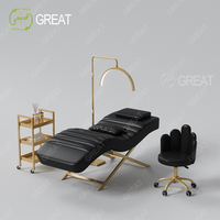 Mobilier d'Équipement de Salon de Luxe Rose Or Table de Massage Moderne Lit Facial Cils Allongé à Vendre