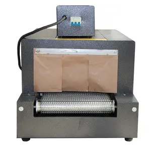 Tabletop Heat Tunnel Chain Conveyor Shrink Packing Machine Plastik Film Shrinking Wrapping Machines
