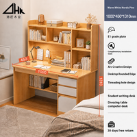 Bureau d'écriture moderne en bois avec étagère pour chambre à coucher ou bureau