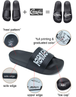 Tongs Personnalisées pour Homme avec Logo Design, Sandales d'Été Légères Anti-Dérapantes en PVC, Ouvertes, Semelle Intérieure Respirante, Pantoufles Personnalisées