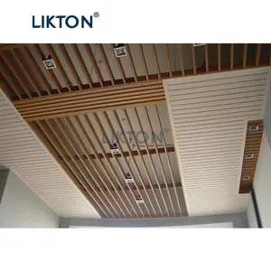 High Quality Strip Wood Ceiling Fashion Aluminum Baffle Ceiling Panels For Exterior