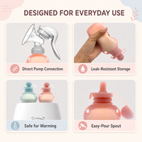 Sacs de conservation réutilisables en silicone de qualité alimentaire pour lait maternel et aliments pour bébés, compatibles micro-ondes et congélateur, 0-12 mois