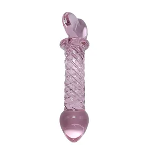 热卖手工巨型粉色玻璃假阳具男性手淫玩具
