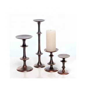 Vintage Rustic Design Decor Tables <b>Black</b> Concrete Pillar Candles Stand Church Table Decor Candle Holder - Product Image 6