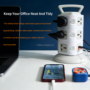 ปลั๊กพ่วงแบบหลายช่องเสียบพร้อมพอร์ต USB <span class=keywords><strong>2</strong></span> ช่อง, ปลั๊กพ่วงแบบทาวเวอร์หลายช่องเสียบ ปลั๊กพ่วงทองแดง 2500W - Product Image 2